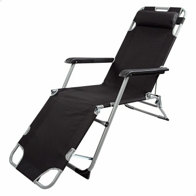 Chaise longue inclinable Aktive Noir Polyester 600D Acier (Reconditionné B)