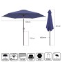 Parasol Monty Aluminium Blue marine 300 cm