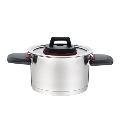 Casserole with Lid Feel Maestro  MR-3530-20 Red Black Steel Stainless steel Plastic Ø 20 cm 3,2 L