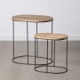 Side table 60 x 39,5 x 60 cm Natural Black Metal Wood (2 Units)