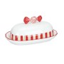 Cheese Plate With lid Bi Lollipop White Red Dolomite (6 Units)