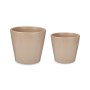 Set de pots 2 Pièces Ø 22 cm Ø 28 cm Beige Argile