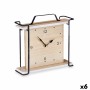 Table clock Black Metal MDF Wood 23 x 21 x 7 cm (6 Units)