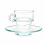 Cup with Plate Transparent Glass 90 ml (6 Units)