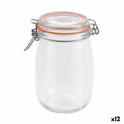 Jar La Mediterránea Hermetic Glass 1 L (12 Units)