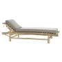 Sun-lounger DKD Home Decor Natural Teak Polyester Light grey (209 x 86 x 35 cm)