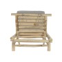 Sun-lounger DKD Home Decor Natural Teak Polyester Light grey (209 x 86 x 35 cm)