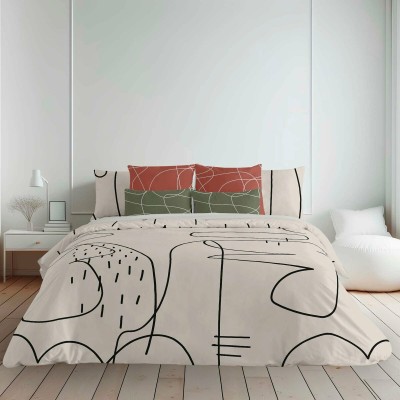 Housse de Couette Decolores Burdeos Multicouleur 175 Fils 140 x 200 cm