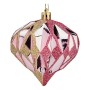 Christmas Baubles Diamond Ø 8 cm 6 Units Pink Golden Plastic