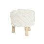 Repose-pied DKD Home Decor Blanc Marron Bois d'eucalyptus 40 x 40 x 40 cm