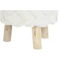 Repose-pied DKD Home Decor Blanc Marron Bois d'eucalyptus 40 x 40 x 40 cm