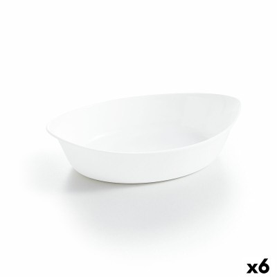 Serving Platter Luminarc Smart Cuisine Oval White Glass 25 x 15 cm (6 Units)