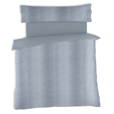 Parure de couette Alexandra House Living Tena Gris acier Lit 1 persone 3 Pièces