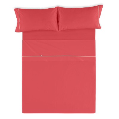 Jeu de draps Alexandra House Living Rouge Lit king size 4 Pièces