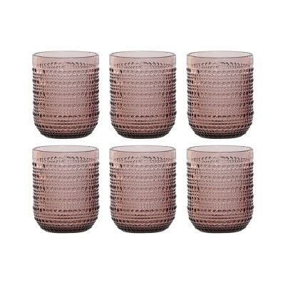 Set de Verres Home ESPRIT Rose Verre 240 ml (6 Unités)