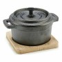 Saucepan Brown Black Bamboo Forged steel 13 x 10 x 8,5 cm (12 Units)