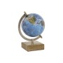 Globe terrestre Home ESPRIT Bleu Marron PVC Bois de manguier 14 x 12 x 20 cm