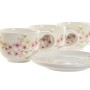 Set of 6 Cups with Plate Home ESPRIT Yellow White Pink Lilac Metal Dolomite 180 ml