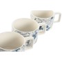 Ensemble de tasses à café Home ESPRIT Beige Gris Rose Lila Métal Bambou Dolomite 260 ml