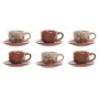 Jeu de 6 tasses avec plat Home ESPRIT Jaune Beige Terre cuite Lila Métal Dolomite 180 ml