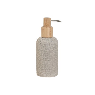 Soap Dispenser Home ESPRIT Grey Natural Wood Resin 7 x 9 x 19 cm