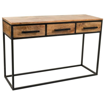 Hall Table with Drawers Alexandra House Living Brown Black Iron Mango wood 41 x 77 x 121 cm