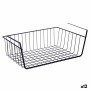 Basket for Kitchen Shelf Black Iron 42 x 14 x 26 cm (12 Units)