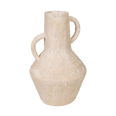 Vase Romimex White Terracotta 25 x 37 x 25 cm With handles