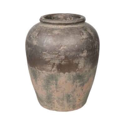 Vase Romimex Marron Gris Terre cuite Finition vieillie 26 x 32 x 26 cm