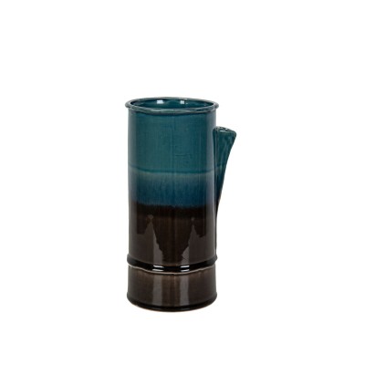 Vase Romimex Blue Black Ceramic 14 x 26 x 14 cm