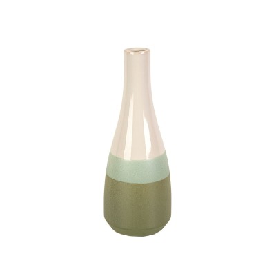 Vase Romimex Vert Crème Céramique 11 x 30 x 11 cm