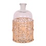 Bottle Romimex Brown Transparent Raffia Glass 14 x 26 x 14 cm