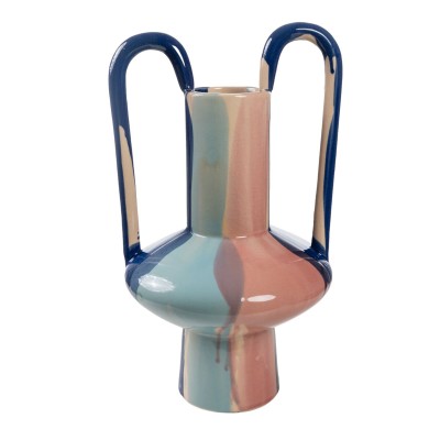 Vase Romimex Multicolour Ceramic 25 x 42 x 23 cm With handles