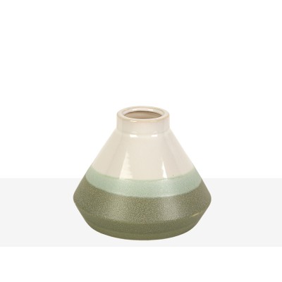 Vase Romimex Green Cream Ceramic 16 x 13 x 16 cm