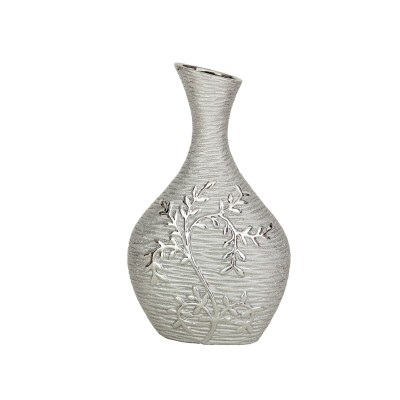 Vase Romimex Silver Porcelain 22 x 36 x 9 cm