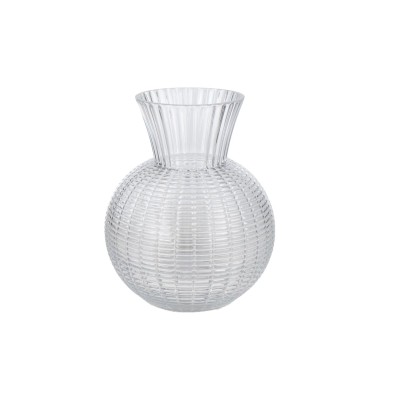 Vase Romimex Transparent Glass Stripes 16 x 20 x 16 cm