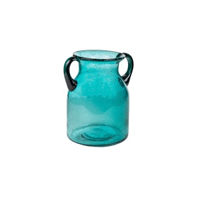 Vase Romimex Turquoise verre 14 x 23 x 14 cm