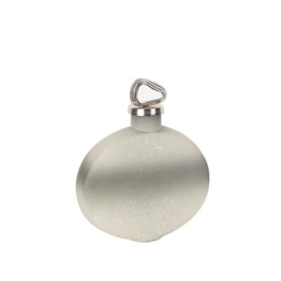 Bouteille Romimex Beige Argenté verre Aluminium 24 x 29 x 8 cm Avec couvercle