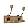 Wall mounted coat hanger Romimex Natural Wood Metal 28 x 22 x 12 cm