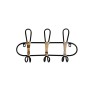 Wall mounted coat hanger Romimex Black wicker 40 x 21 x 8 cm