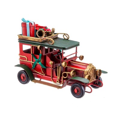 Décorations de Noël Rouge Multicouleur Métal Voiture 12 x 4,8 x 8 cm