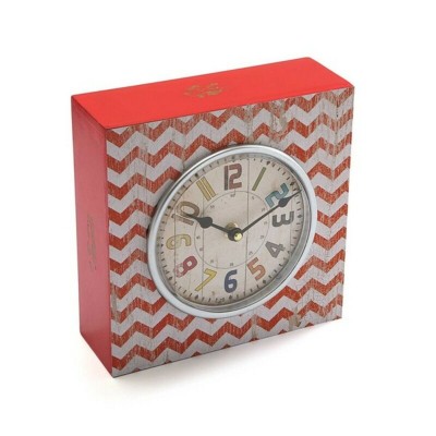 Horloge de table Versa Rouge Bois Vintage 10 x 23 x 23 cm