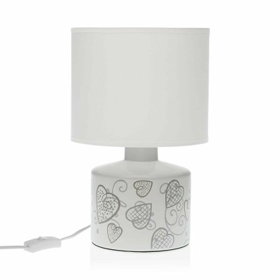 Lampe de bureau Versa Cozy Coeurs Céramique (22,5 x 35 x 22,5 cm)