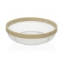 Fruit Bowl Versa White Metal Wood (25 x 7 x 25 cm)