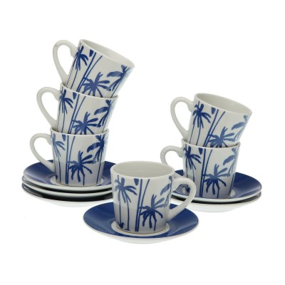 Jeu de 6 tasses avec plat Versa Marina Porcelaine