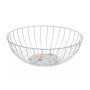 Fruit Bowl Versa Flandes Metal Steel MDF Wood 28 x 10 x 28 cm