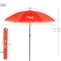 Parasol Aktive UV50 Ø 180 cm Corail Polyester Aluminium 180 x 187 x 180 cm (12 Unités)