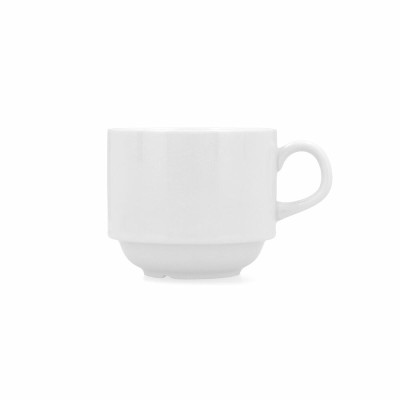 Teacup Bidasoa Glacial White Ceramic 250 ml (6 Units) (Pack 6x)