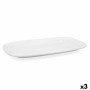 Plat à Gratin Bidasoa Glacial Blanc Céramique 36 x 21 cm (3 Unités) (Pack 3x)