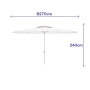 "Marbueno Parasol Acier 8 Baleines D270 cm Polyester Blanc Jardin, Piscine et Terrasse 10187"